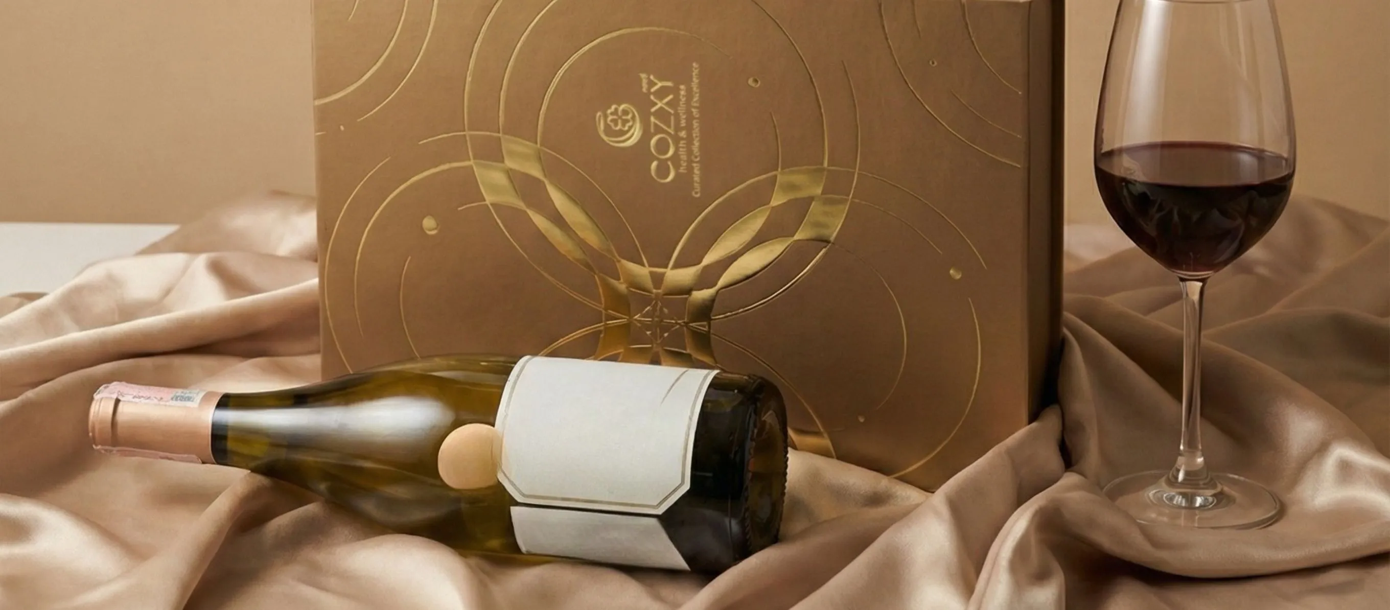 เซ็ตของขวัญ Cellar Box Cozxy พร้อมแก้วดีไซน์สง่างาม ของขวัญพรีเมี่ยม