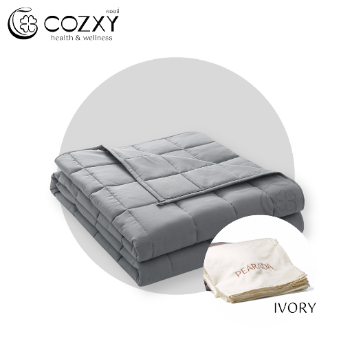 ผ้าห่มถ่วงน้ำหนัก Weighted Blanket (น้ำหนัก 5.4 กก.) Compact + ปลอกผ้าห่ม Bamboo Cooling Cover (สีครีม Ivory) - COZXY Product Image