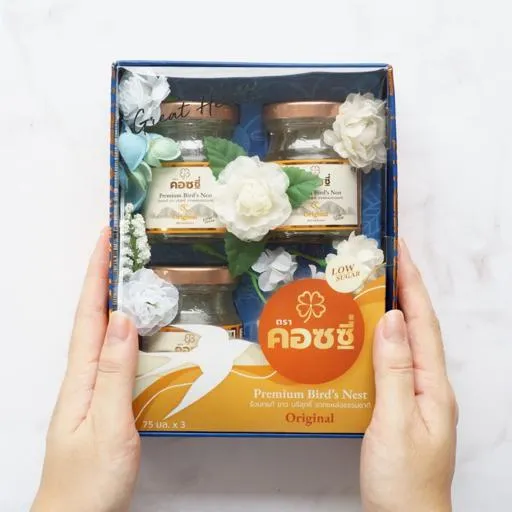 Faux Flower กล่องดอกไม้ประดิษฐ์ รังนกพรีเมี่ยม 3 ขวด - COZXY Product Image
