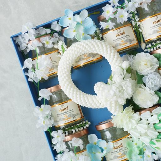 ​Faux Malai กล่องดอกไม้และพวงมาลัยประดิษฐ์ รังนกพรีเมี่ยม 10 ขวด - COZXY Product Image
