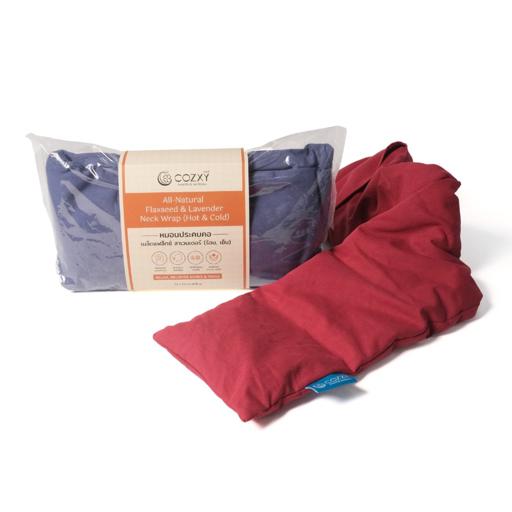 หมอนประคบคออุ่นร้อน Lavender Flaxseed Neck Wrap สีแดง Ruby - COZXY Product Image