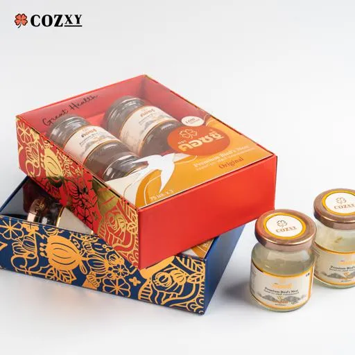 กล่องของขวัญ รังนกแท้พรีเมี่ยม 3 ขวด - น้ำเงิน Navy - COZXY Product Image