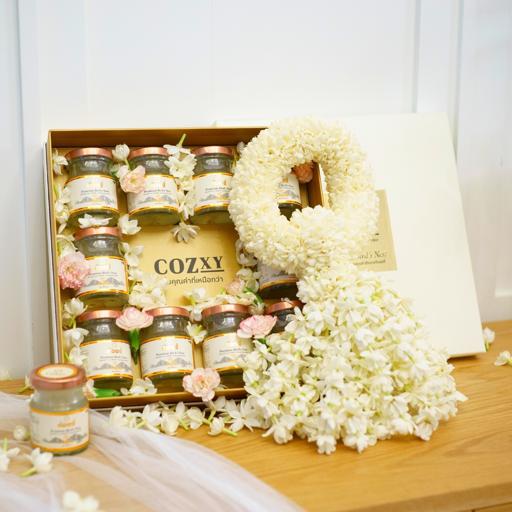 Fresh Malai Luxe Set กล่องดอกไม้และพวงมาลัย รังนกพรีเมี่ยม 10 ขวด - COZXY Product Image