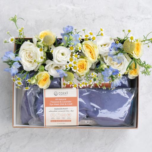 Flower Relaxing Rest Gift Set เซ็ตเพื่อความผ่อนคลายดอกไม้สด - Cozxy | Health Product Image