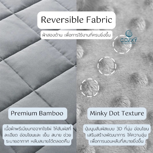 ผ้าห่มถ่วงน้ำหนักสำหรับเด็ก Kids' Weighted Blanket - Baby pink (น้ำหนัก 2.3 กก.) - COZXY Product Image