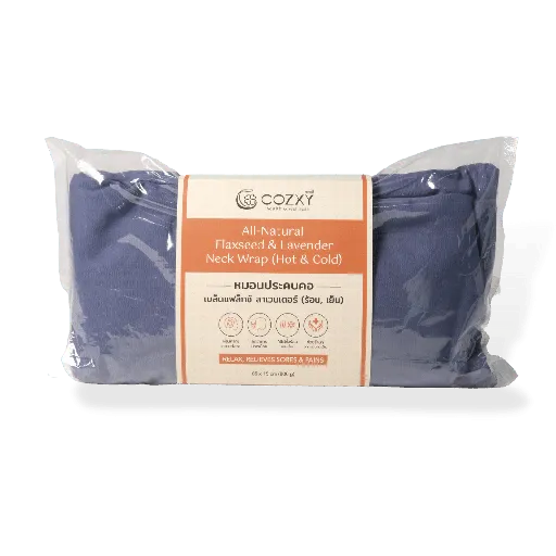 หมอนประคบคออุ่นร้อน Lavender Flaxseed Neck Wrap สีน้ำงิน Navy - COZXY Product Image