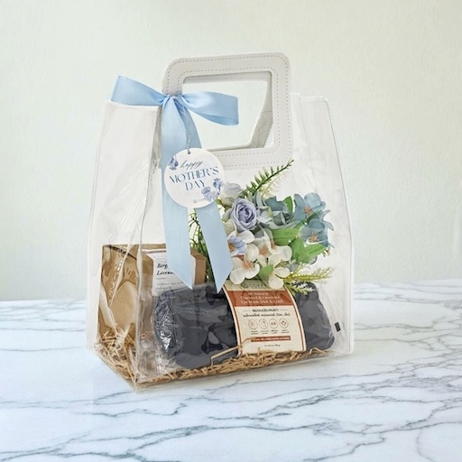 Extra Blue & Bloom เทียนหอมไขถั่วเหลือง 240g. และหมอนประคบตาเมล็ดแฟล็กซ์และลาเวนเดอร์ - Cozxy | Health Product Image