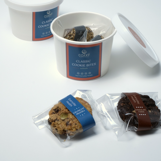 Classic Cookie Bites Cup เซ็ตคุกกี้ธัญพืช 45g x 5 กระปุก - Cozxy | Health Product Image