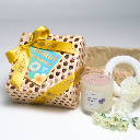 Songkran Petite Set เซ็ตตะกร้าสงกรานต์เพื่อความผ่อนคลาย เทียนหอม240g และมาลัยดอกไม้ประดิษฐ์
