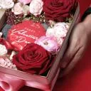 My Sweet Heart Box กล่องดอกกุหลาบพร้อมช็อกโกแลตทรัฟเฟิล 7 ชิ้นและเทียนหอม - COZXY Thumbnail